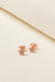 Heliophilia Silver Pendientes de Plata Esterlina 925 en Oro Rosa